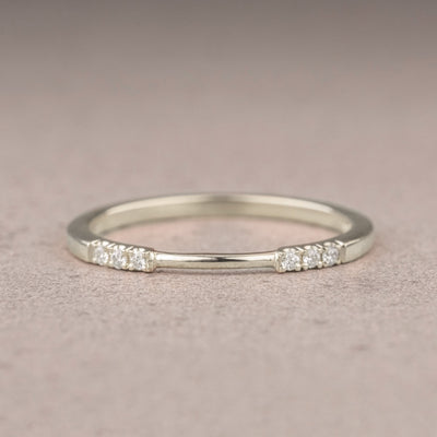 Moissanite 0.12CT Round Diamond Avant Garde Wedding Band