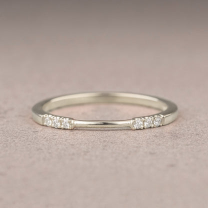 Moissanite 0.12CT Round Diamond Avant Garde Wedding Band