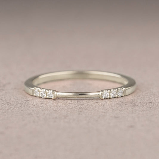 Moissanite 0.12CT Round Diamond Avant Garde Wedding Band