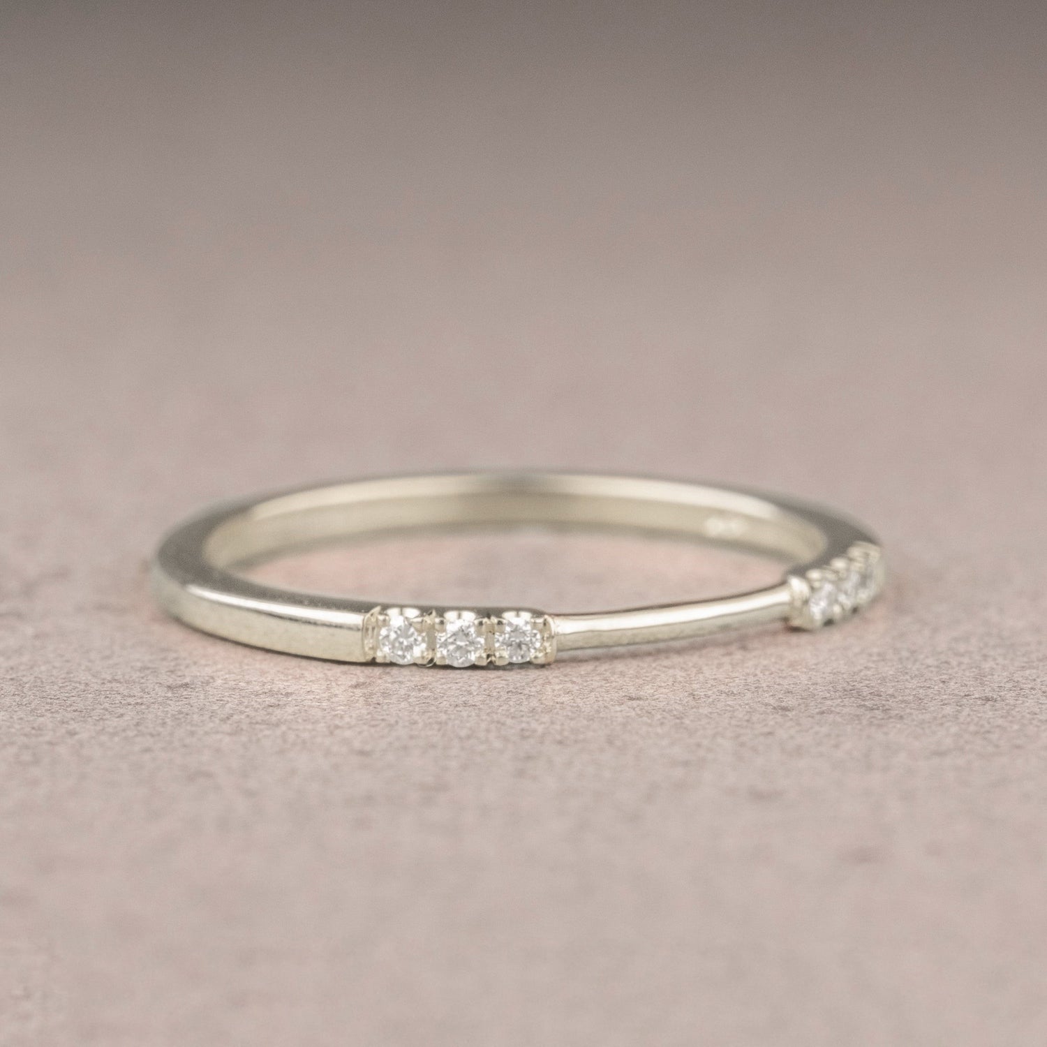 Moissanite 0.12CT Round Diamond Avant Garde Wedding Band