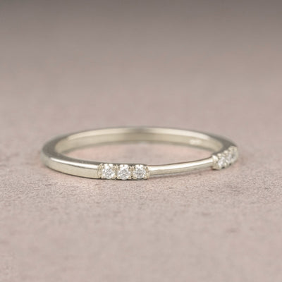 Moissanite 0.12CT Round Diamond Avant Garde Wedding Band