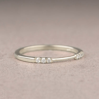 Moissanite 0.12CT Round Diamond Avant Garde Wedding Band