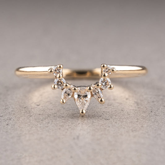 Moissanite 0.16CT Pear Diamond Boho & Hippie Engagement Band