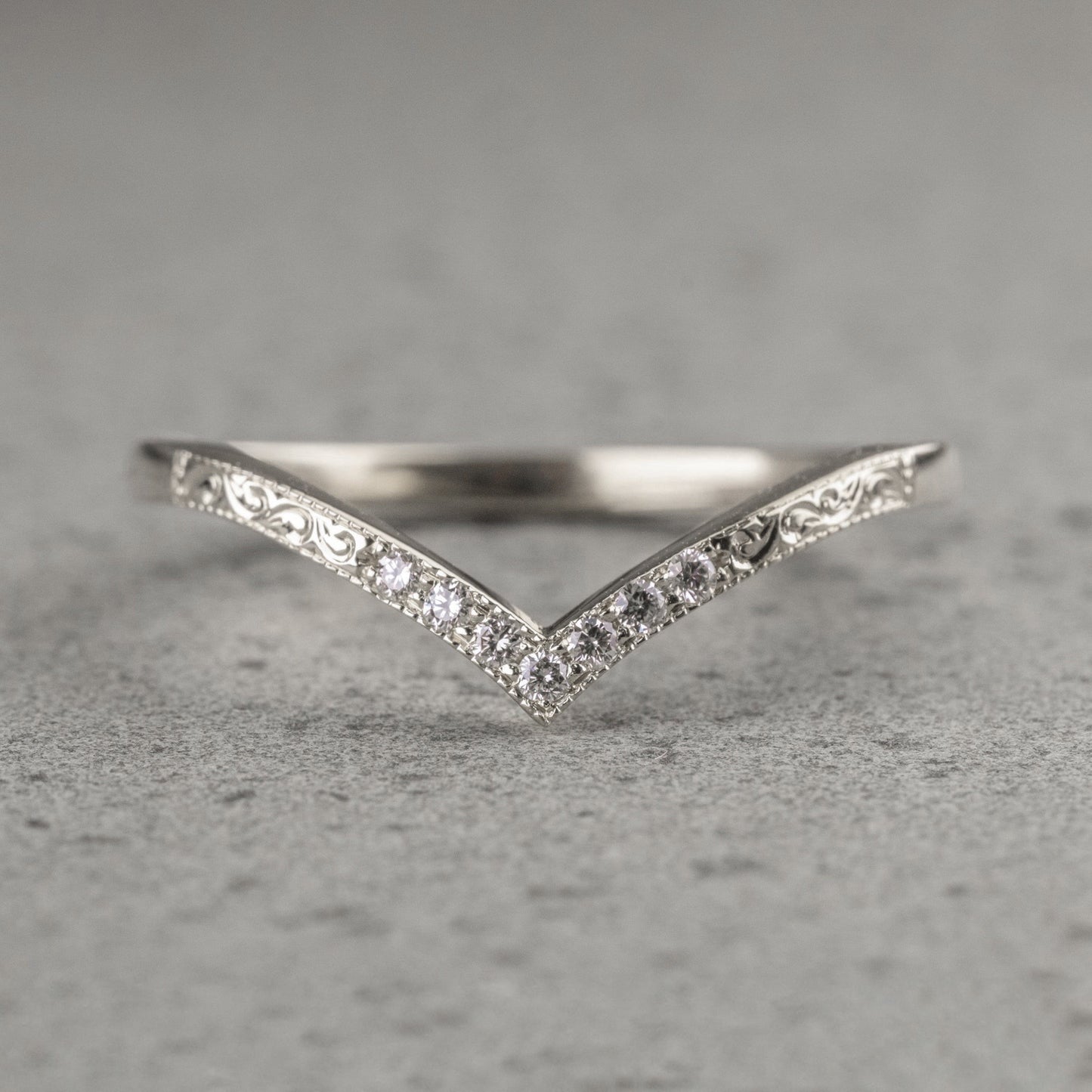 Moissanite 0.14CT Round Diamond Brutalist Anniversary Band