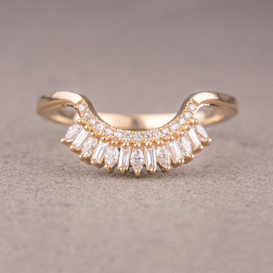 Moissanite 0.50CT Marquise Diamond Edwardian Anniversary Band