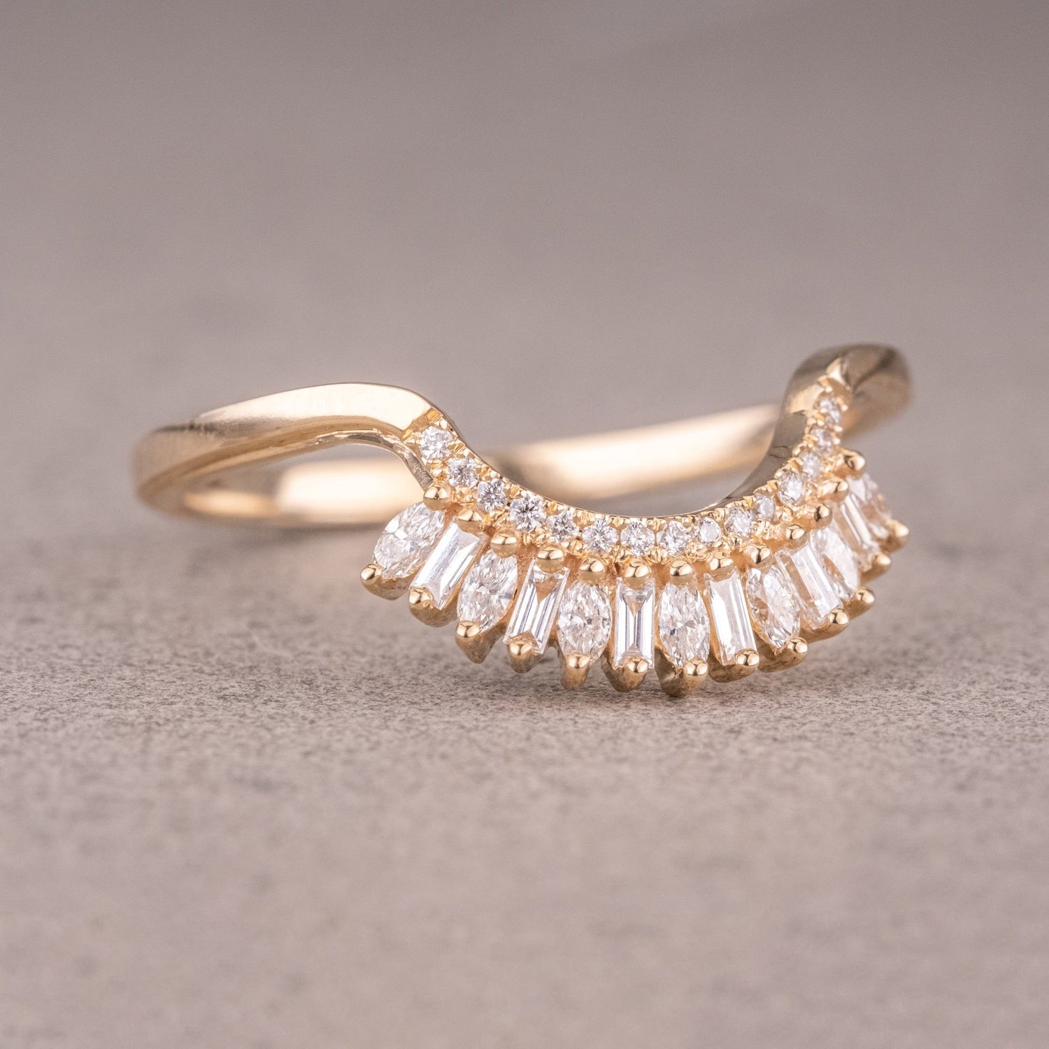 Moissanite 0.50CT Marquise Diamond Edwardian Anniversary Band