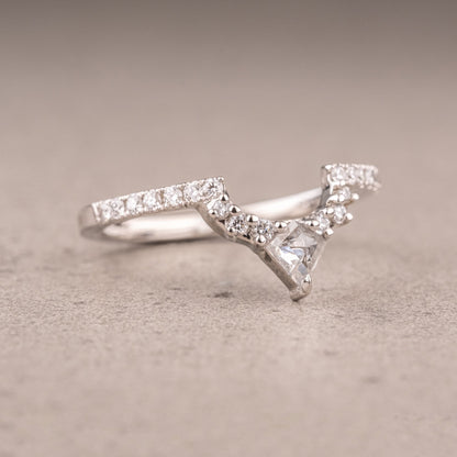 Moissanite 0.40CT Kite Diamond Gothic Wedding Band