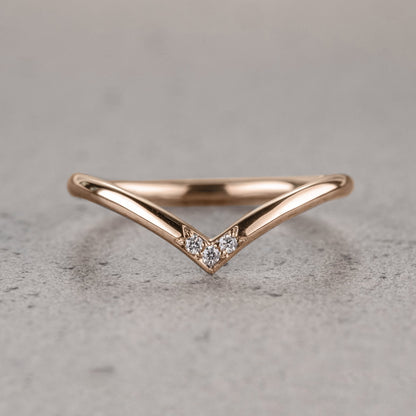 Moissanite 0.06CT Round Diamond Victorian Engagement Band