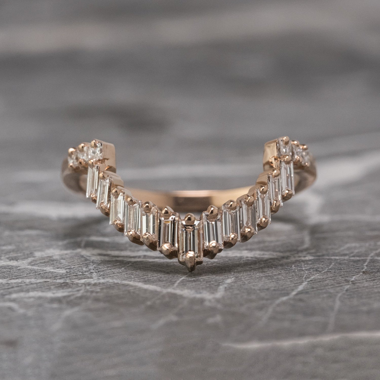 Moissanite 0.60CT Baguette Diamond Boho &amp; Hippie Handmade Band