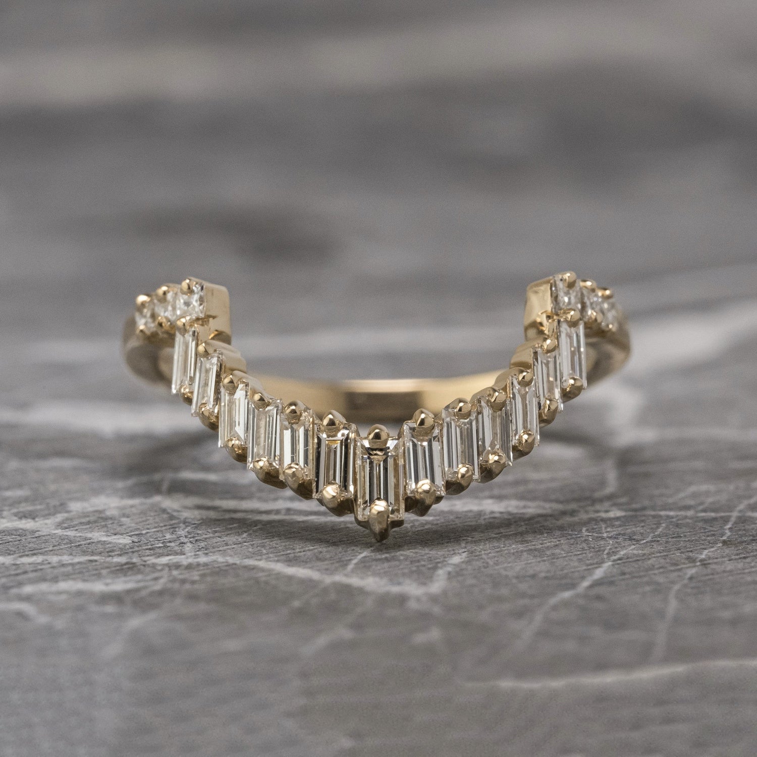 Moissanite 0.60CT Baguette Diamond Boho &amp; Hippie Handmade Band