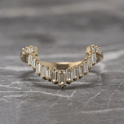 Moissanite 0.60CT Baguette Diamond Boho &amp; Hippie Handmade Band