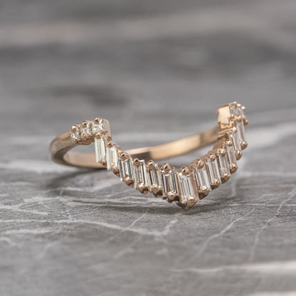 Moissanite 0.60CT Baguette Diamond Boho &amp; Hippie Handmade Band