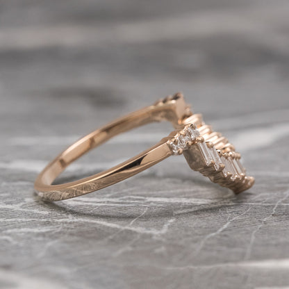 Moissanite 0.60CT Baguette Diamond Boho &amp; Hippie Handmade Band