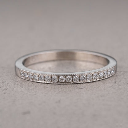 Moissanite 0.20CT Round Diamond Brutalist Anniversary Band