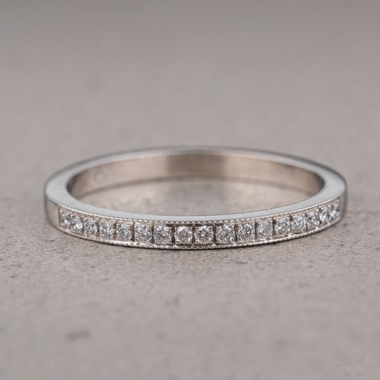 Moissanite 0.20CT Round Diamond Brutalist Anniversary Band