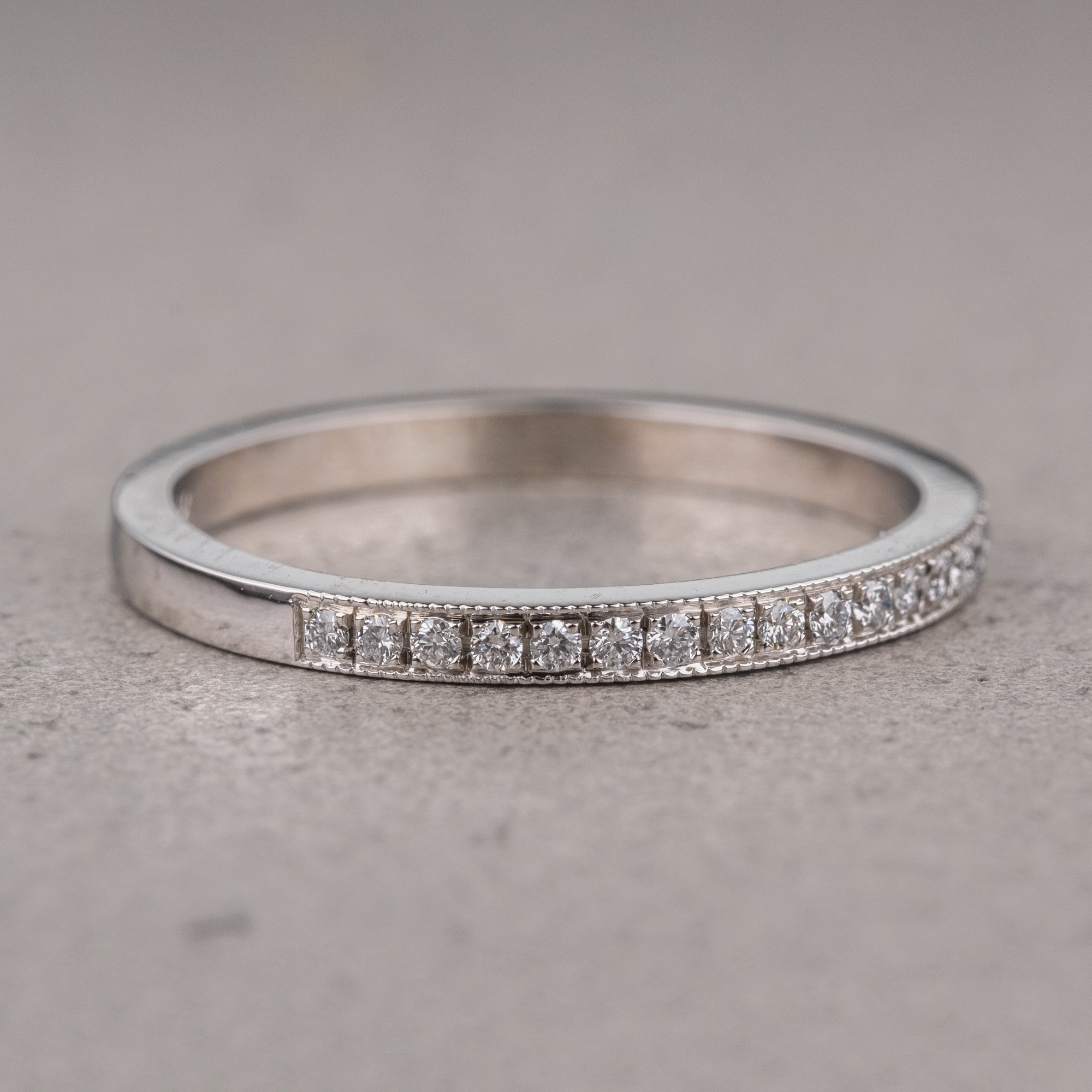 Moissanite 0.20CT Round Diamond Brutalist Anniversary Band