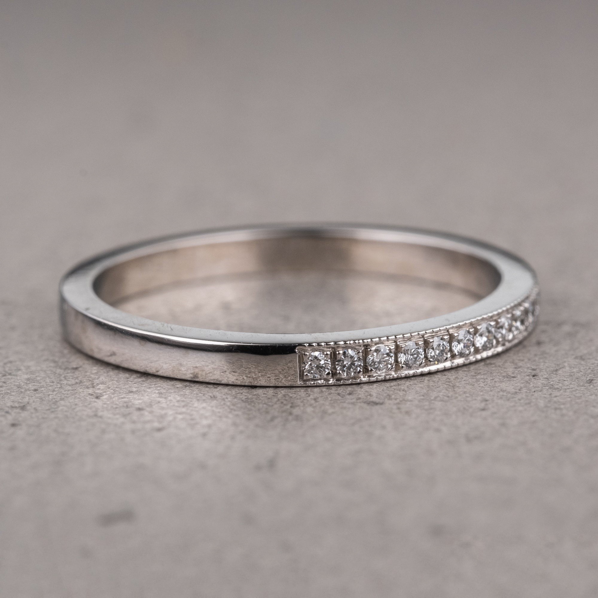 Moissanite 0.20CT Round Diamond Brutalist Anniversary Band