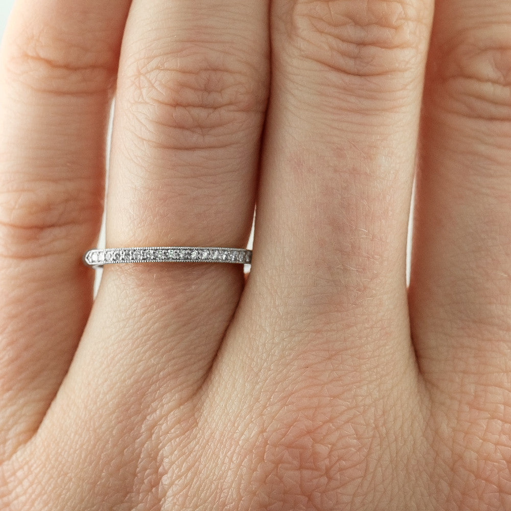 Moissanite 0.20CT Round Diamond Brutalist Anniversary Band