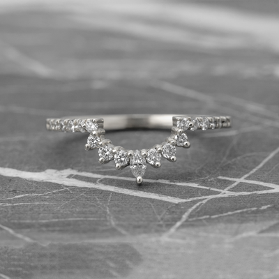 Moissanite 0.25CT Marquise Diamond Minimalist Engagement Band