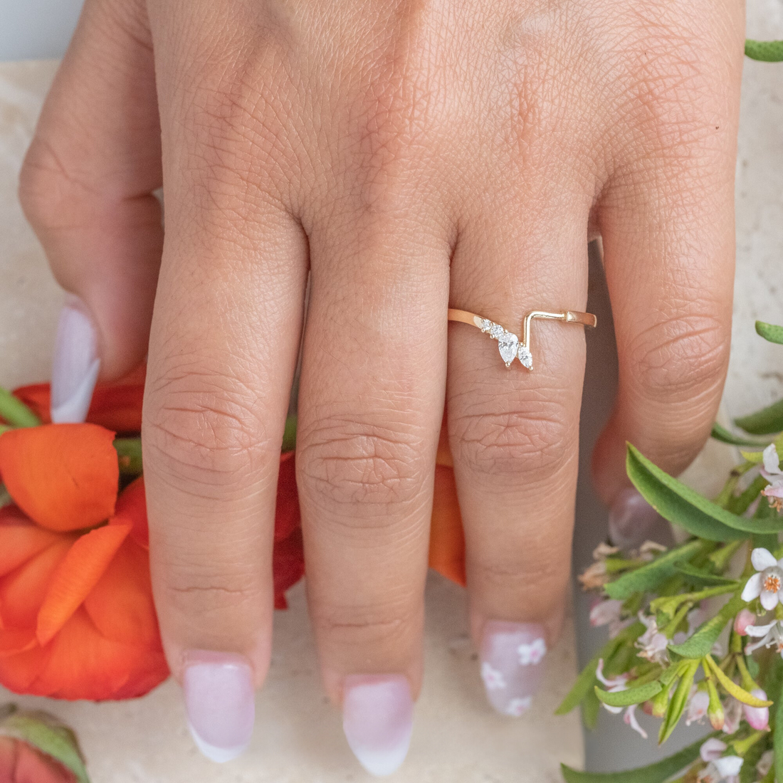 Moissanite 0.26CT Marquise Diamant Victoriaanse Handgemaakte Band