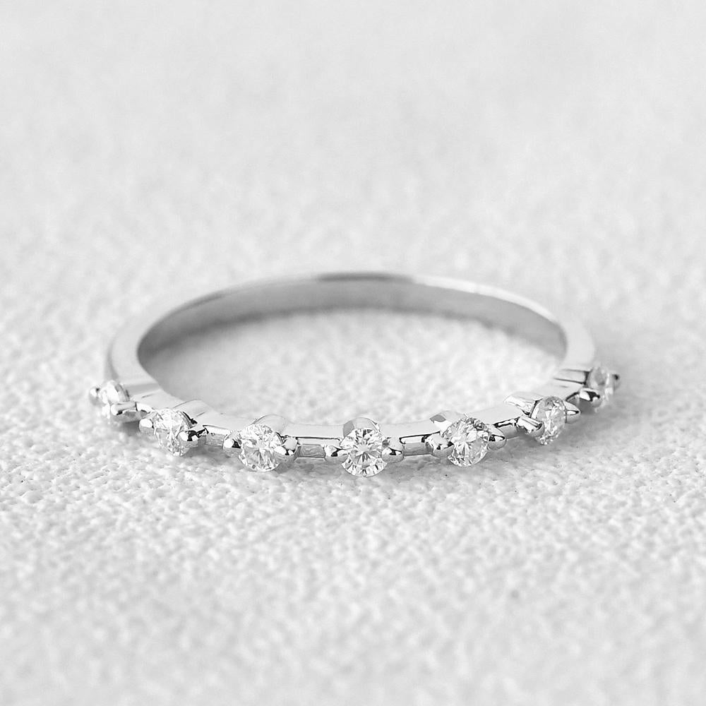 Moissanite 0.20CT Round Diamond Art Deco Anniversary Band