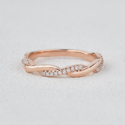 Moissanite 0.25CT Round Diamond Minimalist Handmade Band