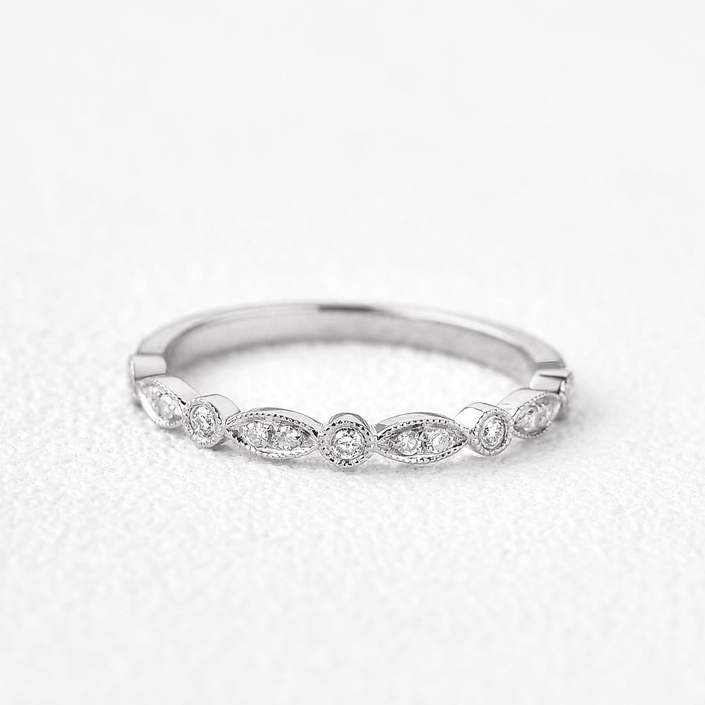 Moissanite 0.22CT Round Diamond Avant Garde Anniversary Band