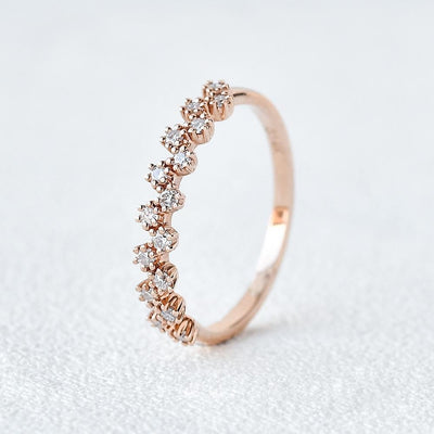 Moissanite 0.17CT Round Diamond Boho & Hippie Wedding Band