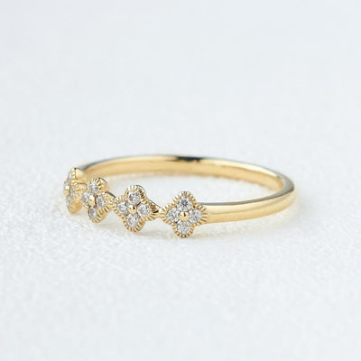 Moissanite 0.12CT Round Diamond Edwardian Handmade Band