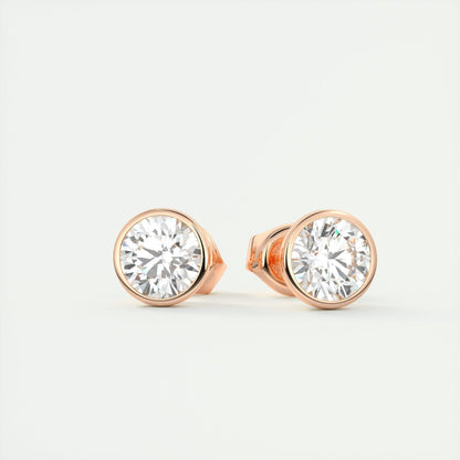 Moissanite 1.0CT Round Diamond Stud Earring