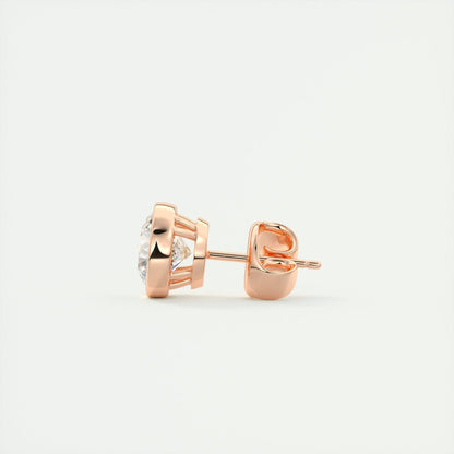 Moissanite 1.0CT Round Diamond Stud Earring