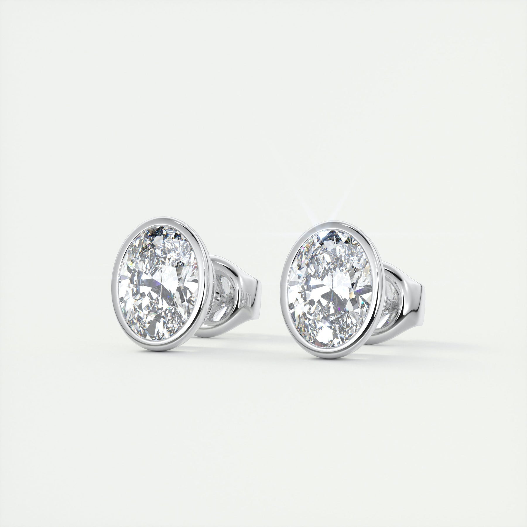 Moissanite 1.0CT Oval Diamond Stud Earring