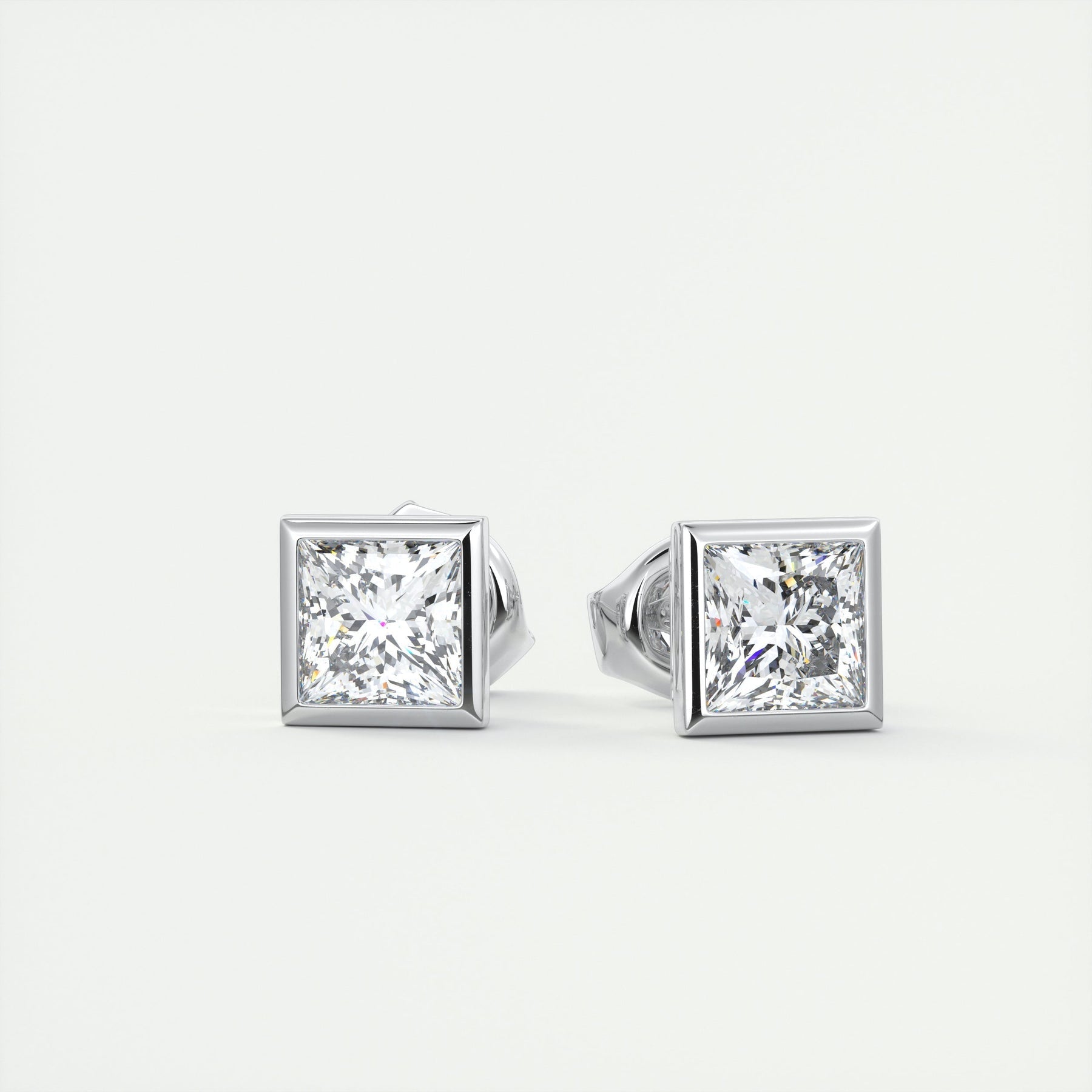 Moissanite 1.0CT Princess Diamond Stud Earring