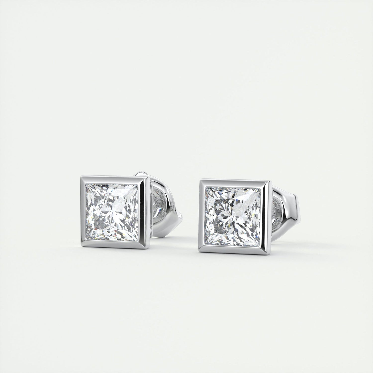 Moissanite 1.0CT Princess Diamond Stud Earring