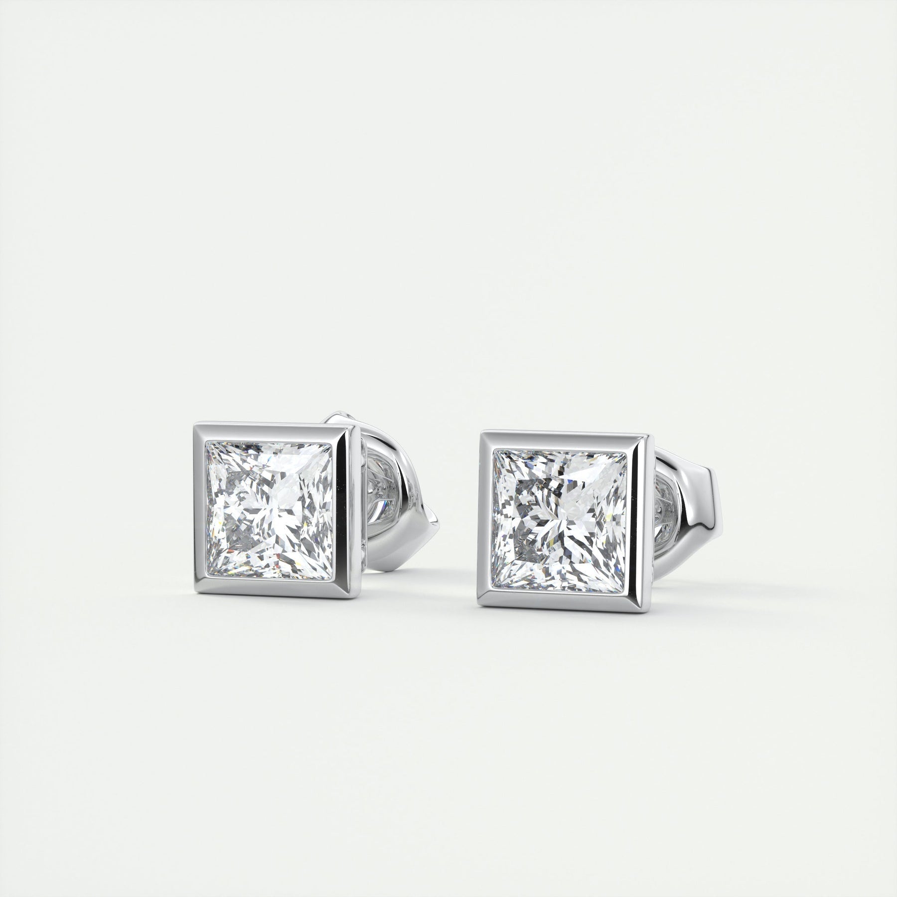 Moissanite 1.0CT Princess Diamond Stud Earring