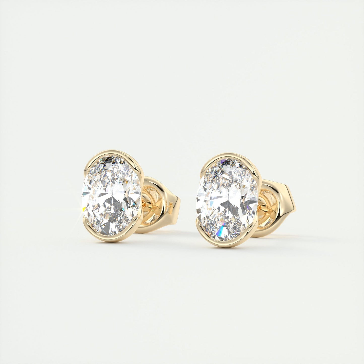 Moissanite 1.0CT Oval Diamond Stud Earring