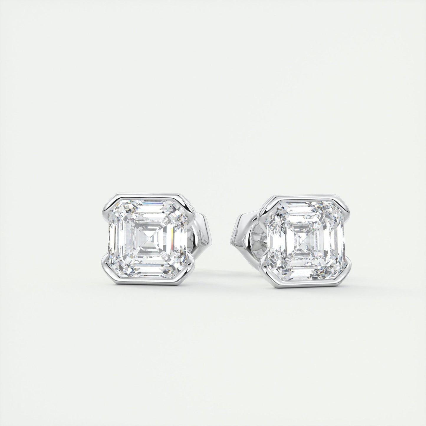 Moissanite 1.0CT Asscher Diamond Stud Earring