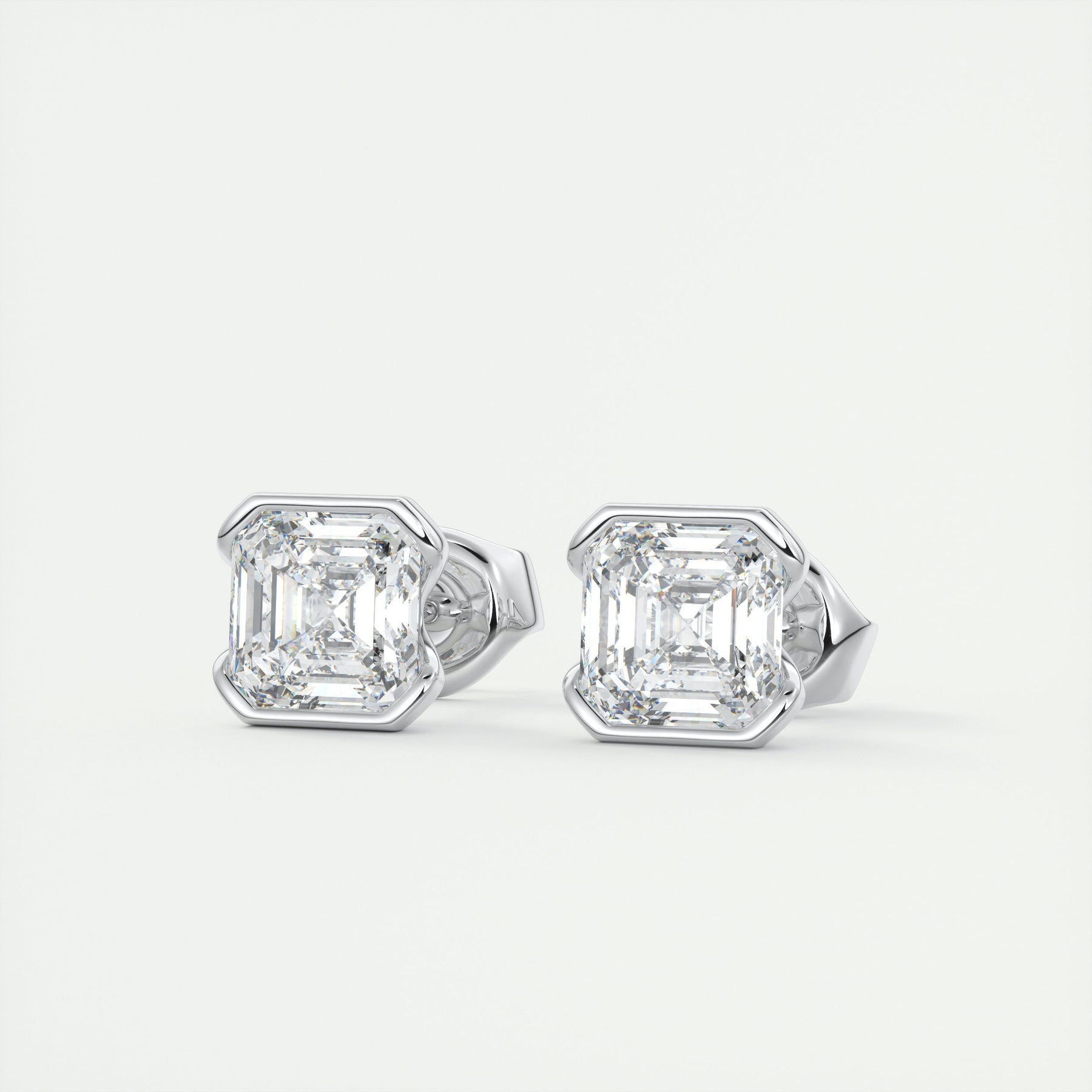 Moissanite 1.0CT Asscher Diamond Stud Earring