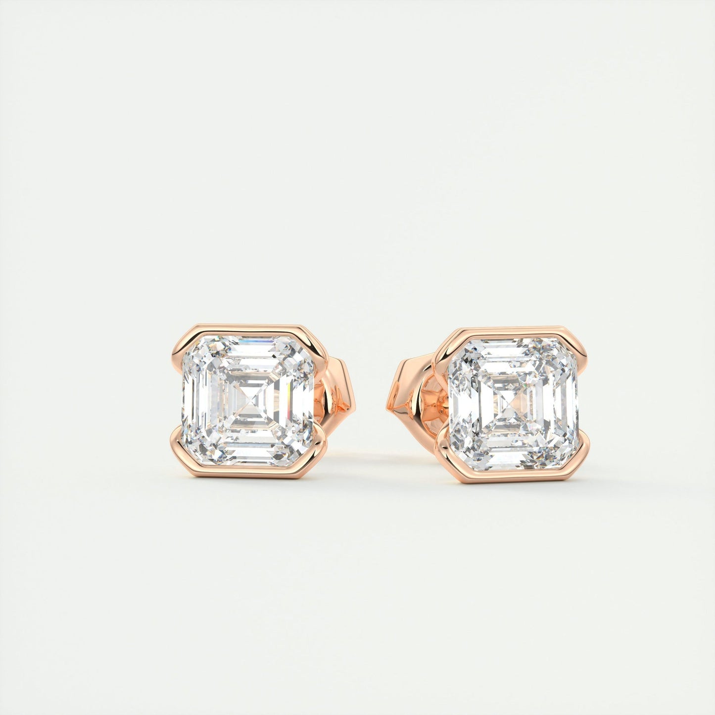 Moissanite 1.0CT Asscher Diamond Stud Earring