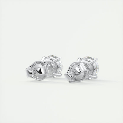 Moissanite 1.0CT Round Diamond Stud Earring