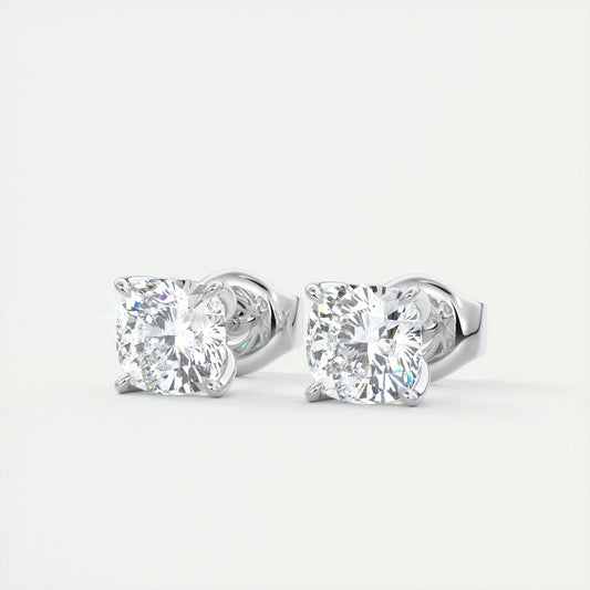 Moissanite 1.0CT Cushion Diamond Stud Earring