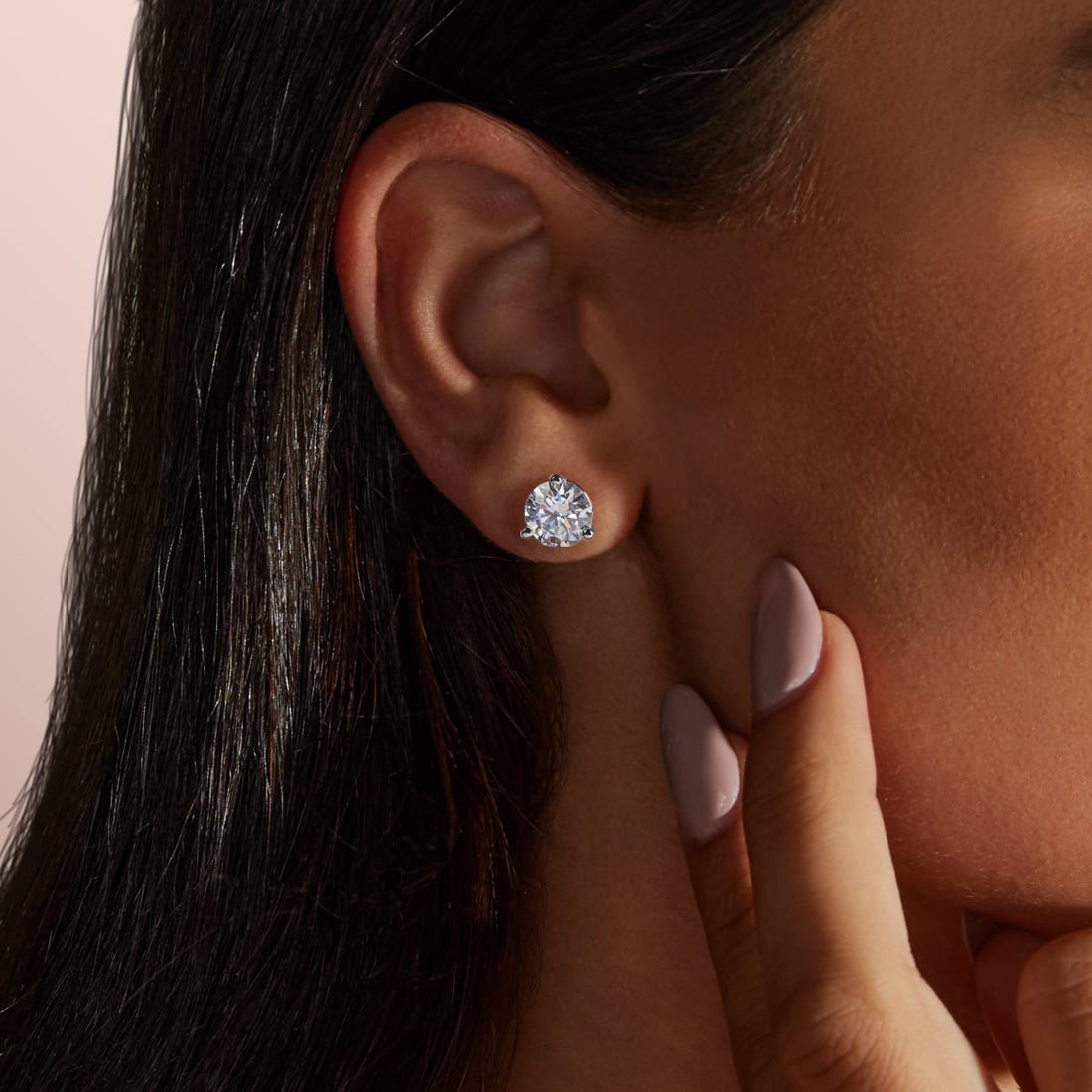 Moissanite 1.00 CT ronde diamant oorbel