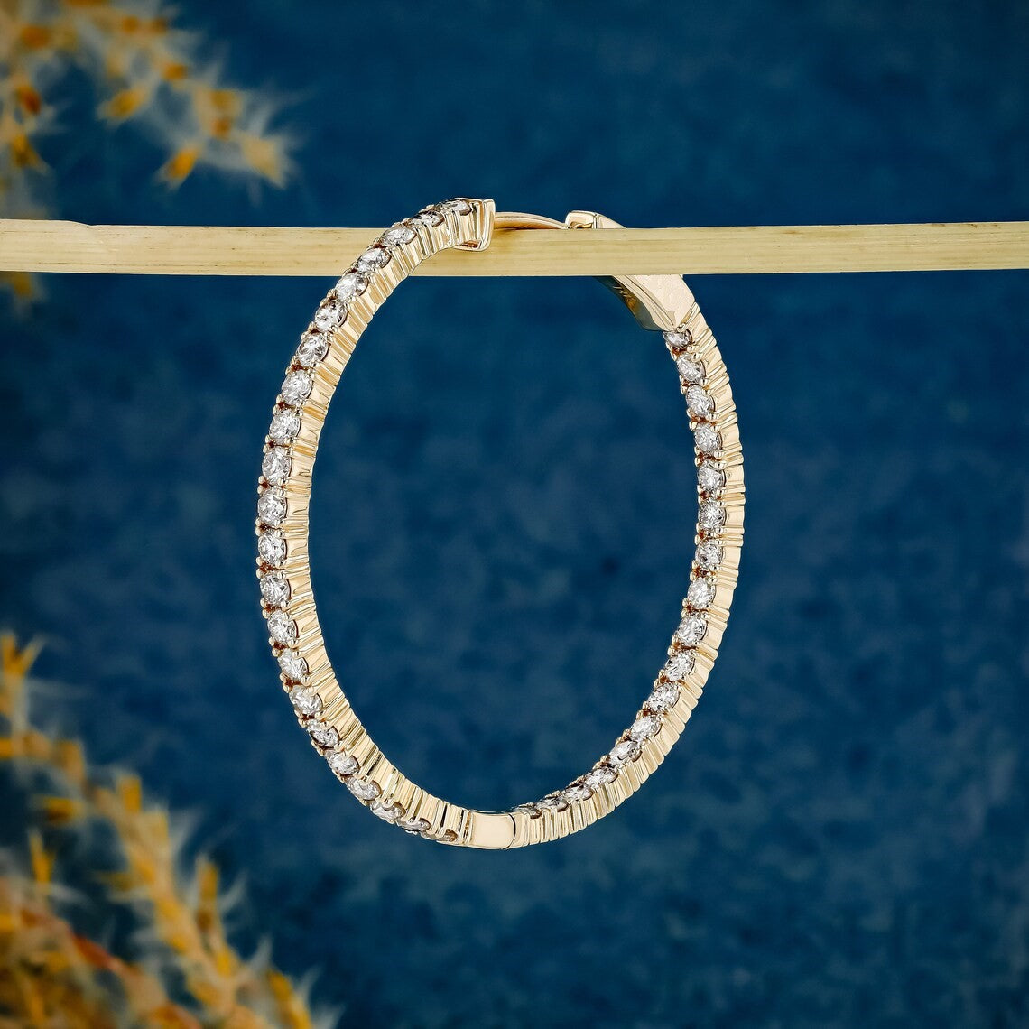 Moissanite 2.66CT Round Diamond Hoop Earring