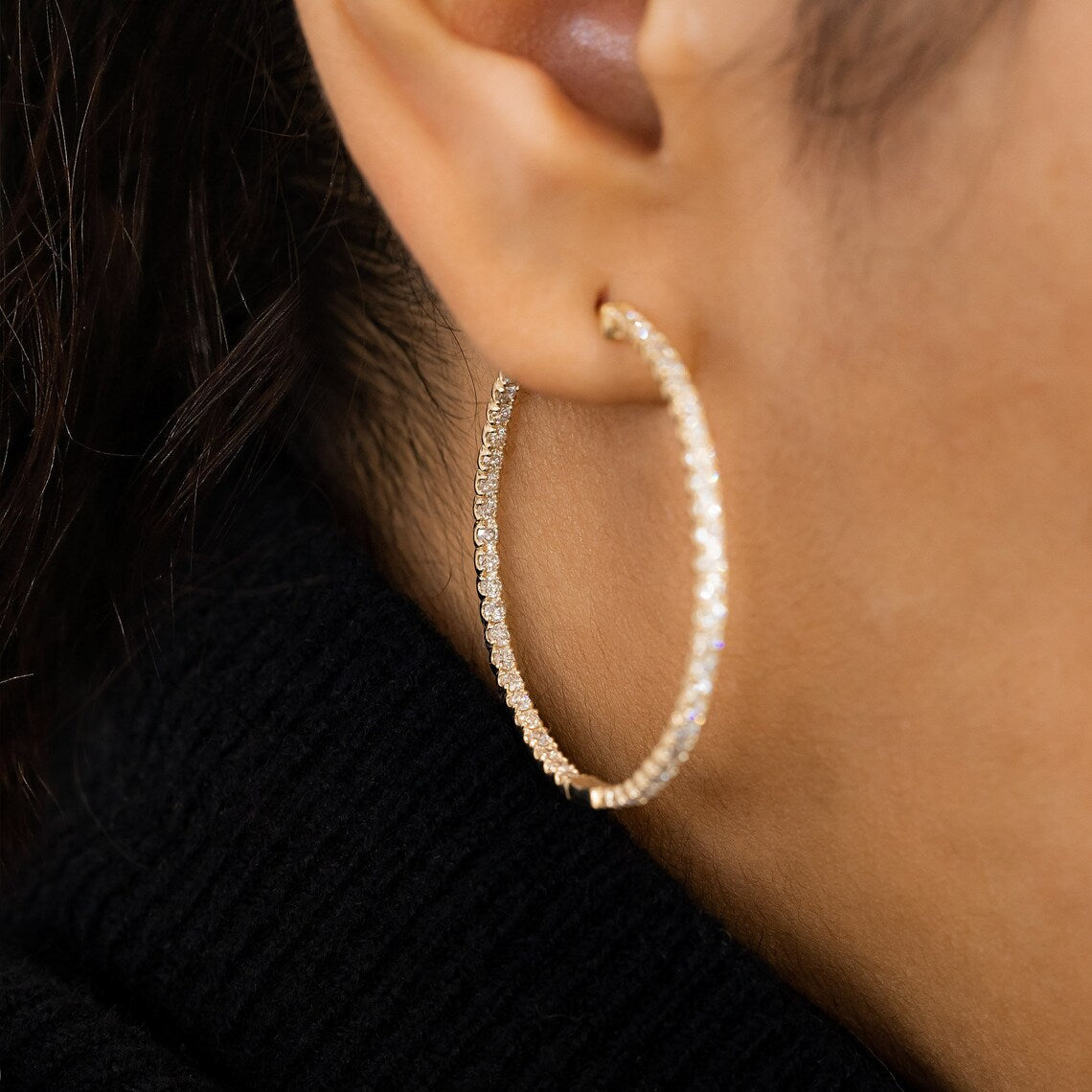 Moissanite 2.66CT ronde diamant oorbel