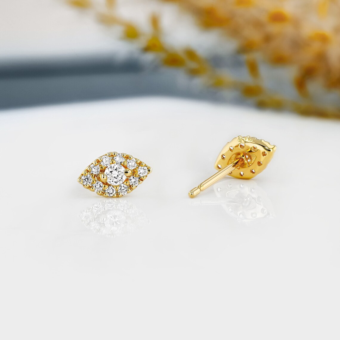 Moissanite 0.20CT ronde diamant mode oorbel