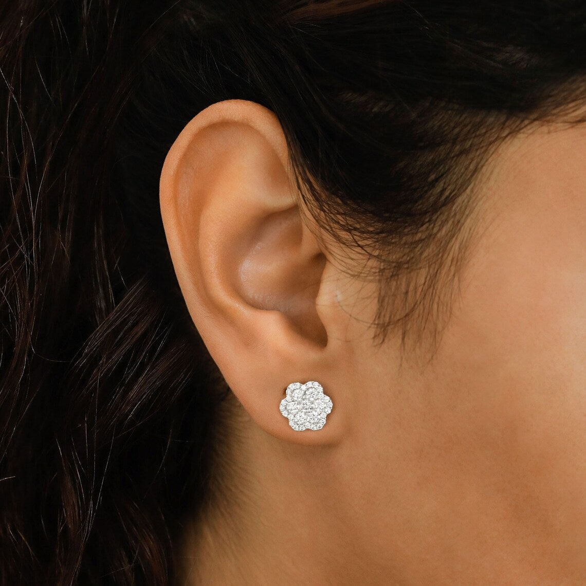 Moissanite 1.22CT Round Diamond Fashion Earring