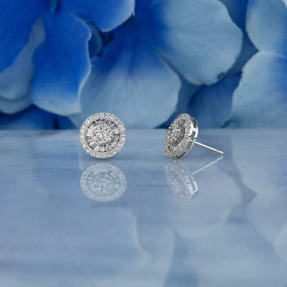 Moissanite 0.83CT ronde en baguette diamant mode oorbel