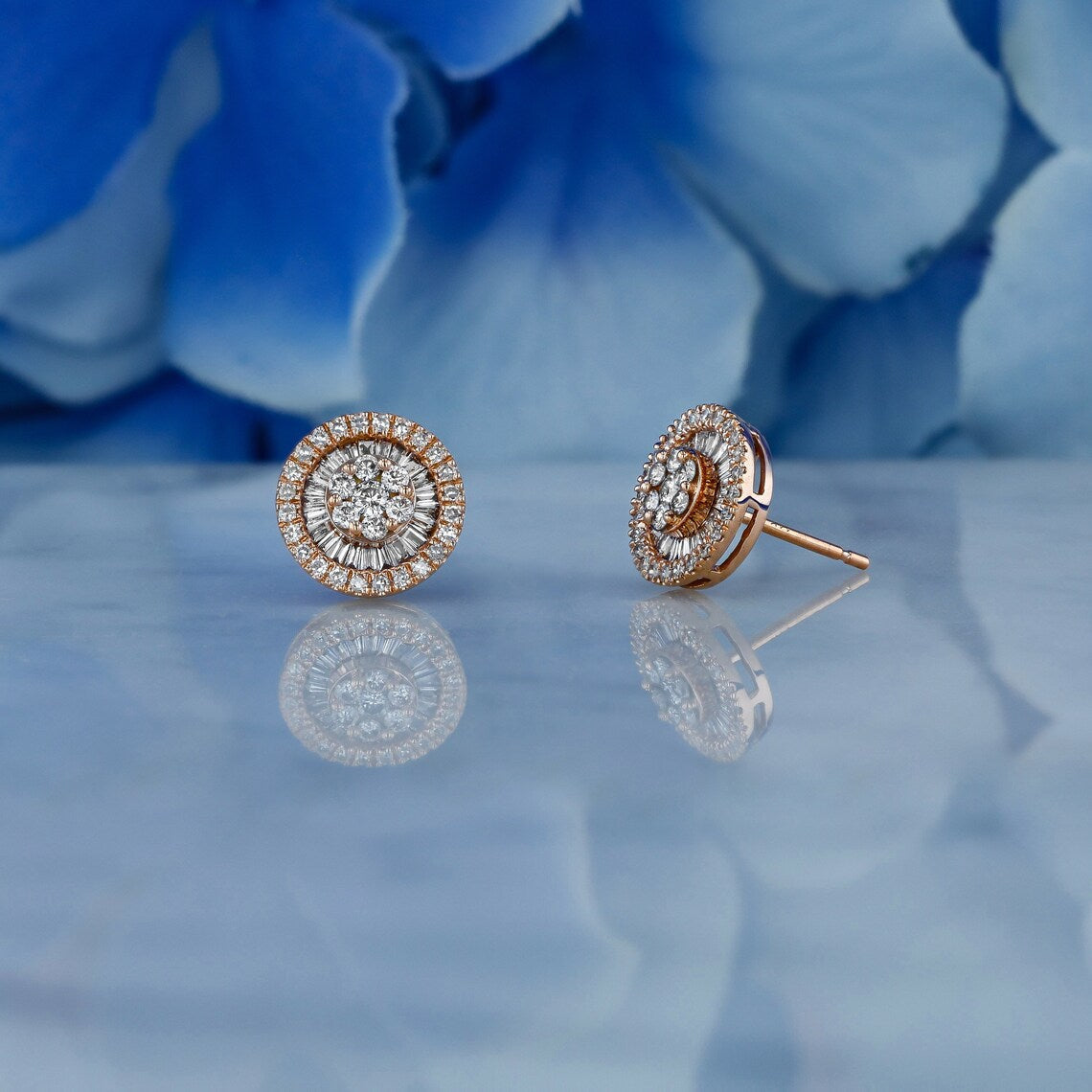 Moissanite 0.83CT ronde en baguette diamant mode oorbel