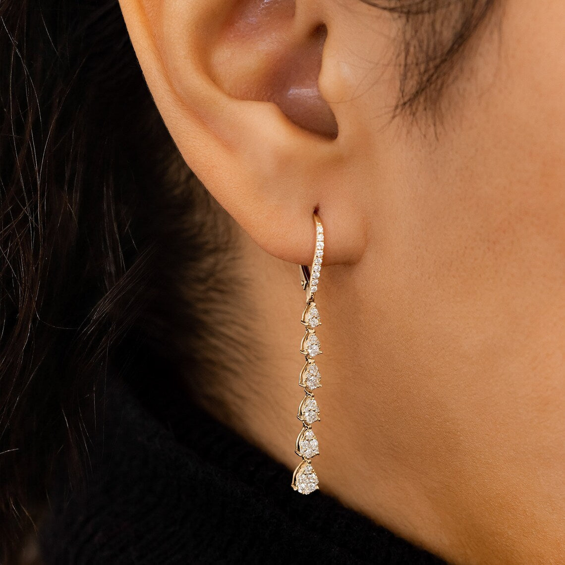 Moissanite 1.0CT Round Diamond Fashion Earring