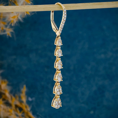 Moissanite 1.0CT ronde diamant mode oorbel